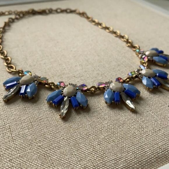 J. Crew Blue Gold Iridescent Necklace - Picture 5 of 10